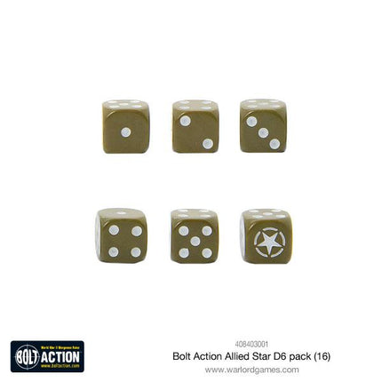 Allied Star D6 Pack (16 Stk) - Zubehör - Warlord Games - 408403001