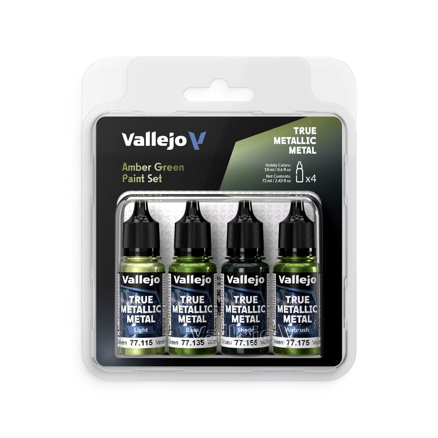 Amber Green - True Metallic Metal (4 x 18 ml) - Vallejo - 77266