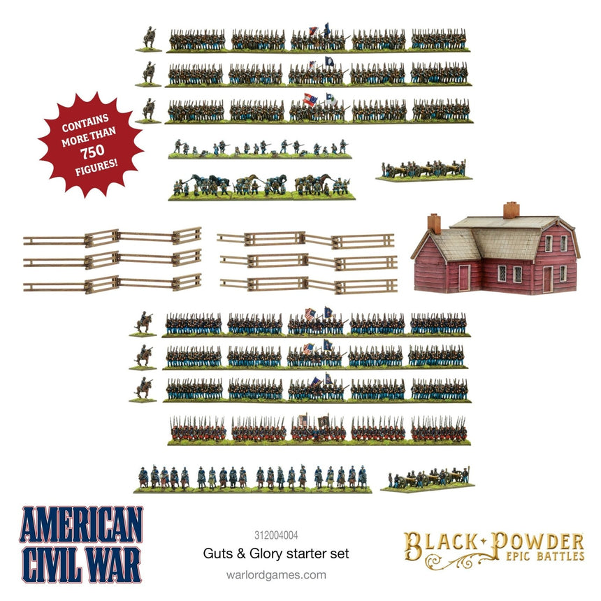 American Civil War - Guts & Glory Starter Set - Szenario & Schlacht - Warlord Games - 312004004