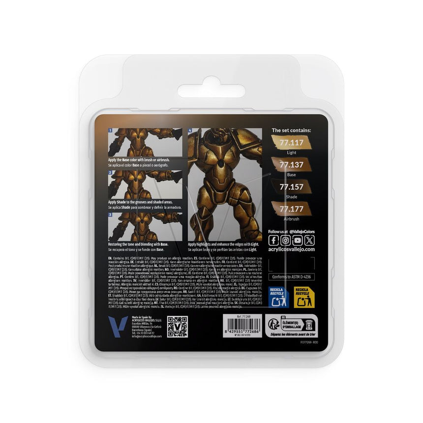 Arcane Gold - True Metallic Metal (4 x 18 ml) - Vallejo - 77268 (2)