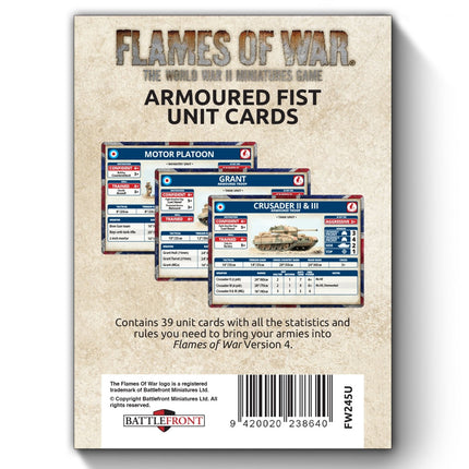 Armoured Fist Unit Cards