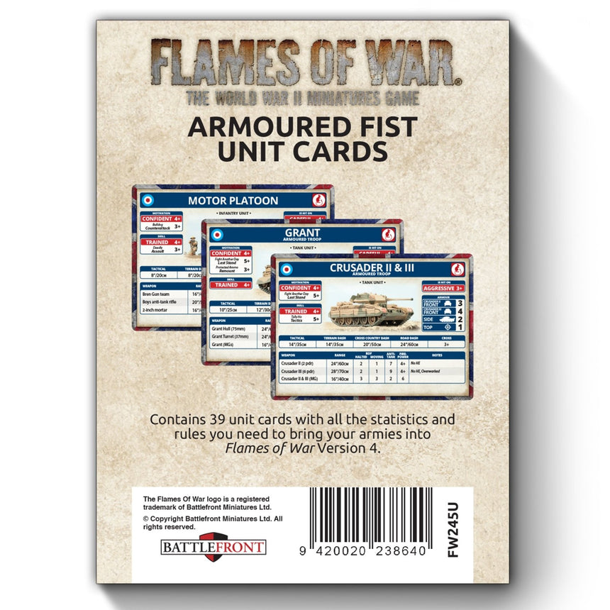 Armoured Fist Unit Cards