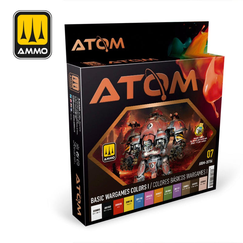 ATOM Basic Wargames Colors I Set - Zubehör - AMMO by MIG Jimenez - ATOM-20706