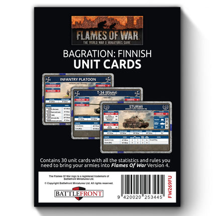 Bagration: Finnish Unit Cards