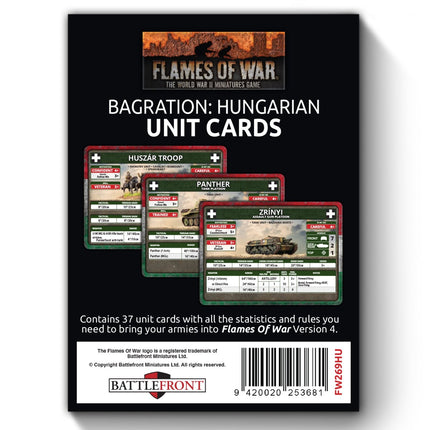 Bagration: Hungarian Unit Cards