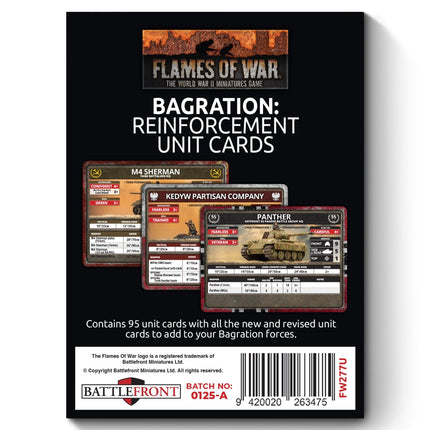 Bagration: Reinforcement Unit Cards