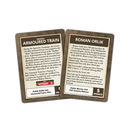 Barbarossa Polish Command Cards - Limited Edition - Battlefront Miniatures