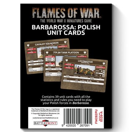 Barbarossa Polish Unit Cards - Limited Edition - Battlefront Miniatures