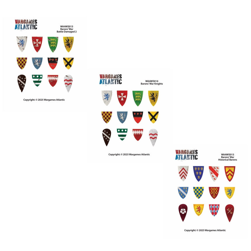 Barons' War Shield Decals (02): Knights 02 - Wargames Atlantic - WAAWS013 (2)