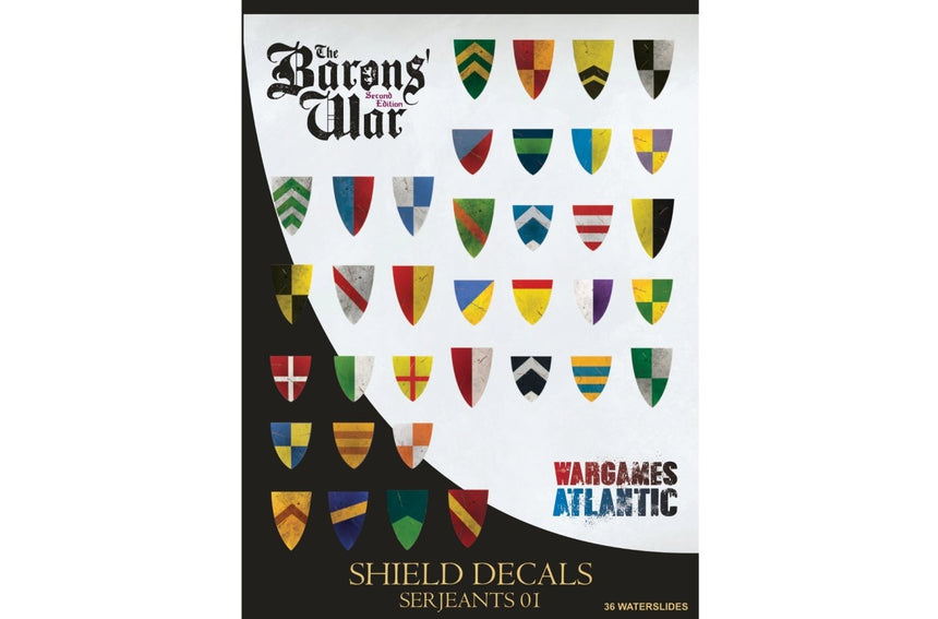 Barons' War Shield Decals (03): Serjeants 01 - Wargames Atlantic - WAAWS016