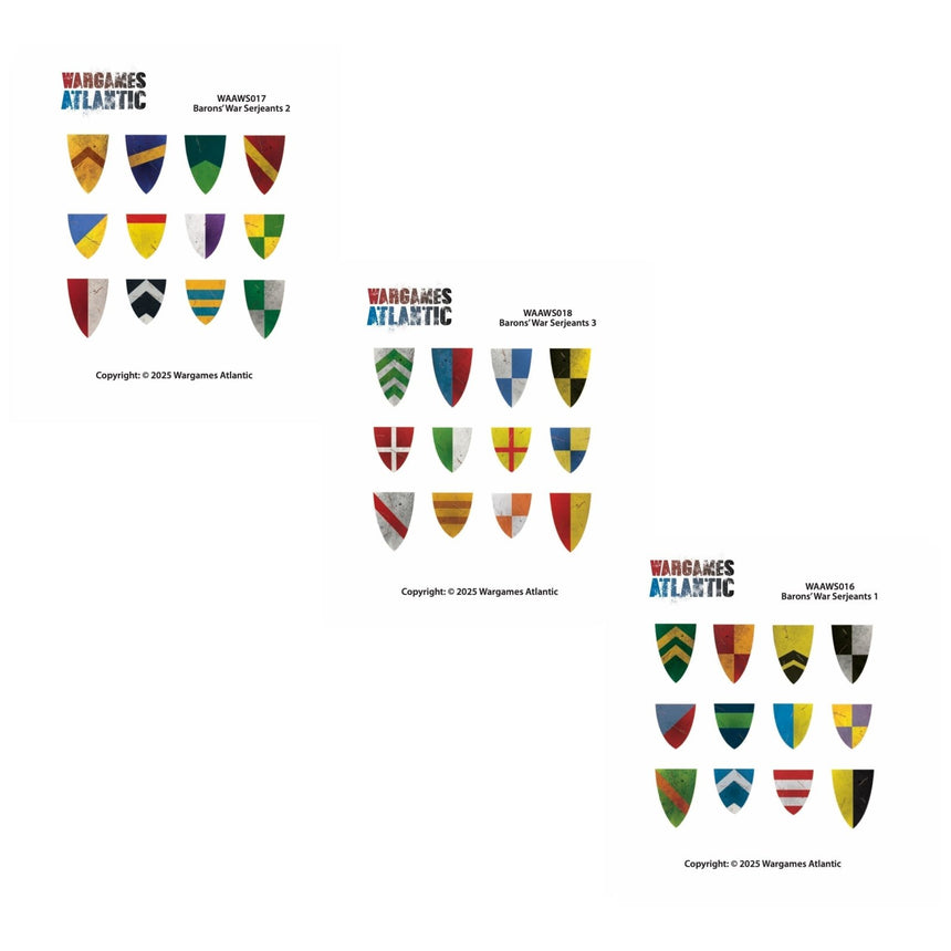 Barons' War Shield Decals (03): Serjeants 01 - Wargames Atlantic - WAAWS016 (2)
