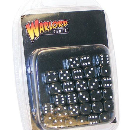 Black D6 Dice/Würfel Pack 10mm (30Stk) - Zubehör - Warlord Games - WG-D6-34