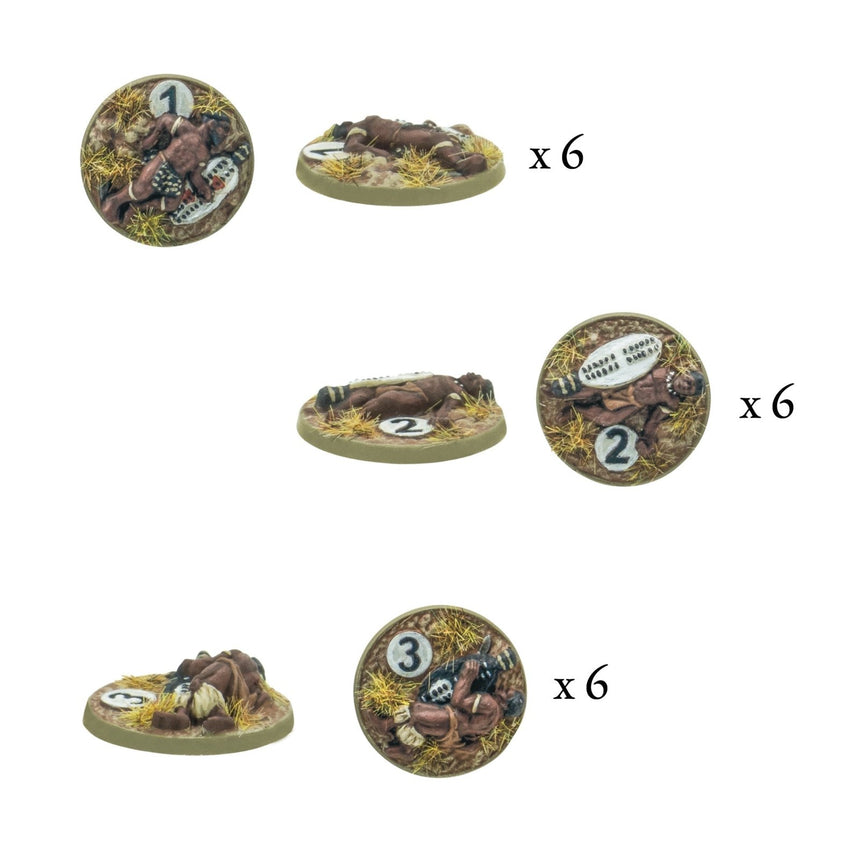 Black Powder Epic Battles: Zulu! - Zulu Impi Casualty Markers - Warlord Games
