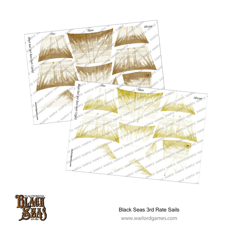 Black Seas 3rd rate Sails (light + dark) - Zubehör & Bitz - Warlord Games - 799910010