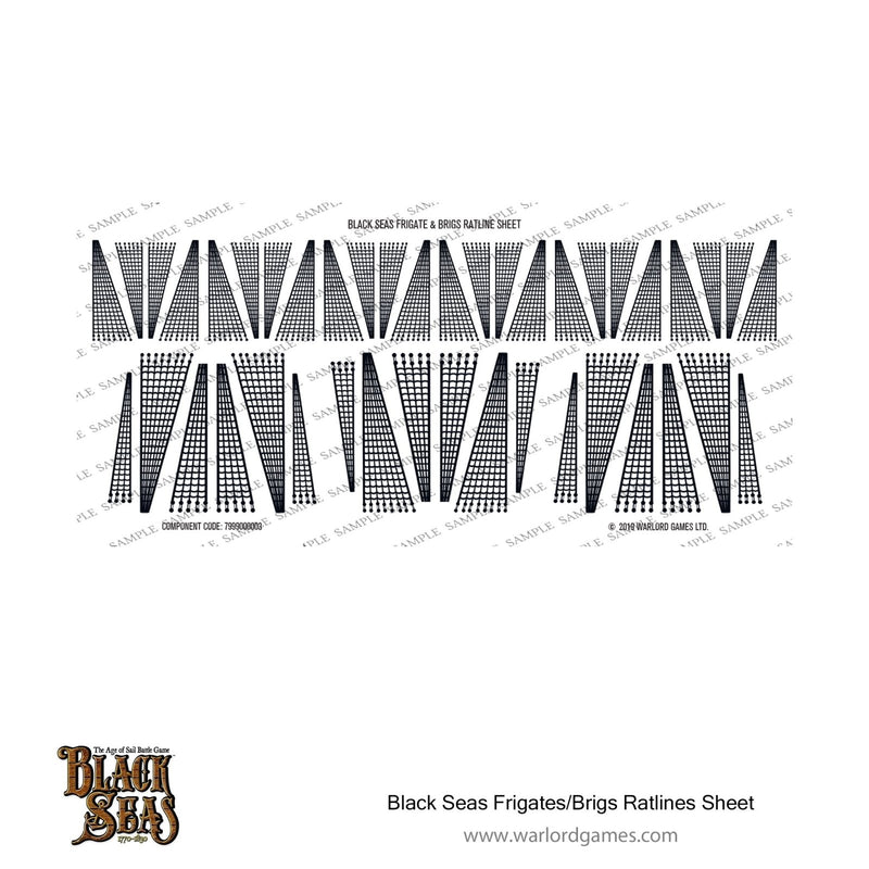 Black Seas Frigates/Brigs Rate ratlines sheet