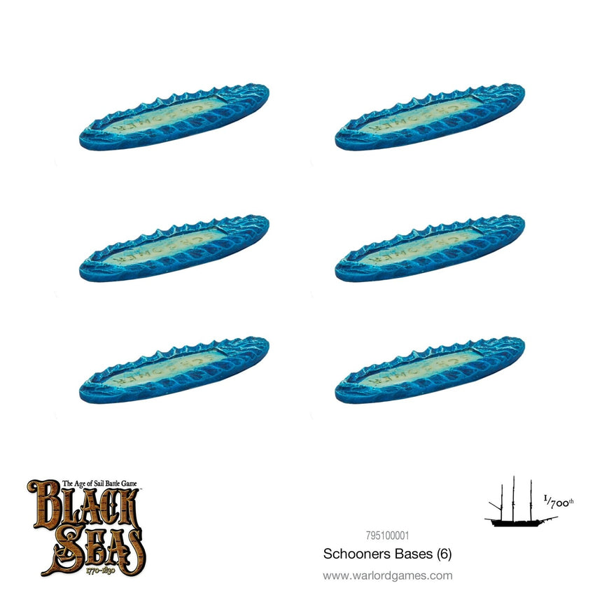 Black Seas: Schooner Bases - Bases & Tabletts - Warlord Games - 795100001