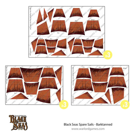 Black Seas Spare sails - barktanned - Zubehör & Bitz - Warlord Games - 799910021