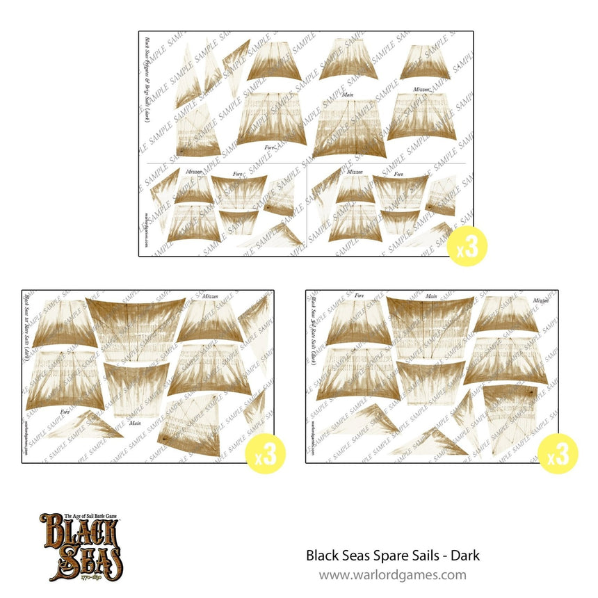 Black Seas Spare sails - dark - Zubehör & Bitz - Warlord Games - 799910023