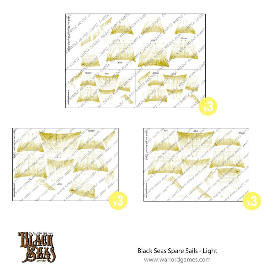 Black Seas Spare sails - light - Zubehör & Bitz - Warlord Games - 799910025
