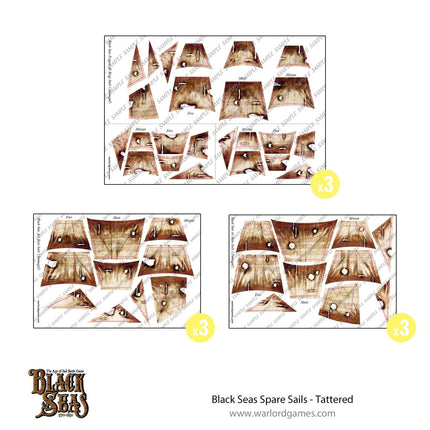 Black Seas Spare sails - tattered - Zubehör & Bitz - Warlord Games - 799910022