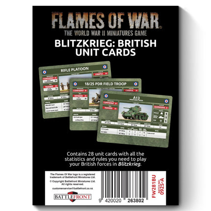 Blitzkrieg: British Unit Cards