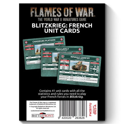 Blitzkrieg: French Unit Cards
