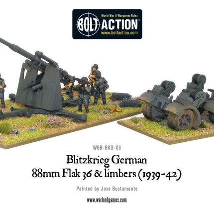 Blitzkrieg German 88mm Flak 36 & limbers (1939-42)