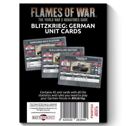 Blitzkrieg: German Unit Cards