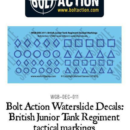 Bolt Action British Junior Tank Regiment tactical markings - Decal-Sheet