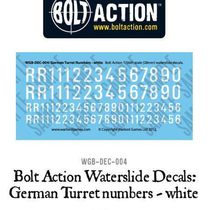 Bolt Action German Turret Numbers - weiß - Decal-Sheet