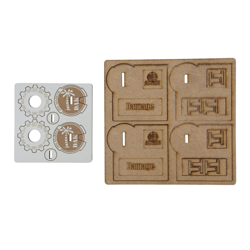 Bolt Action MDF Vehicle Pin Markers - German ' Afrika Korps' - Zubehör - Skytrex - 408800041