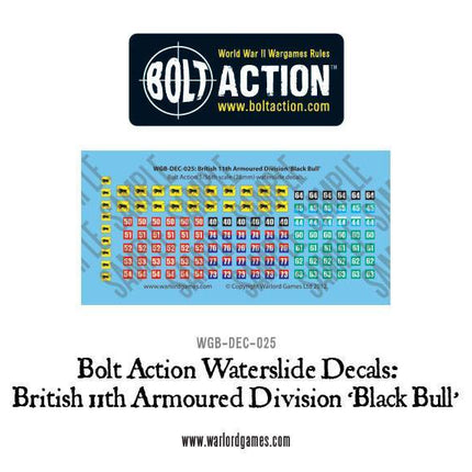 British 11th Armoured Division (Black Bull) Nassschiebebilder