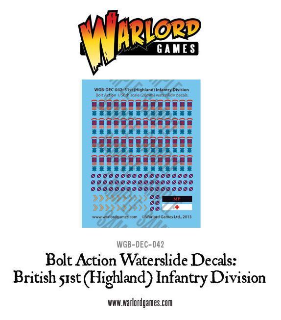 British 51st (Highland) Infantry Division Nassschiebebilder