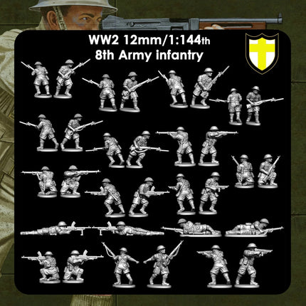 British 8th Army Infantry 12mm - Infanterie - Victrix - VG12033