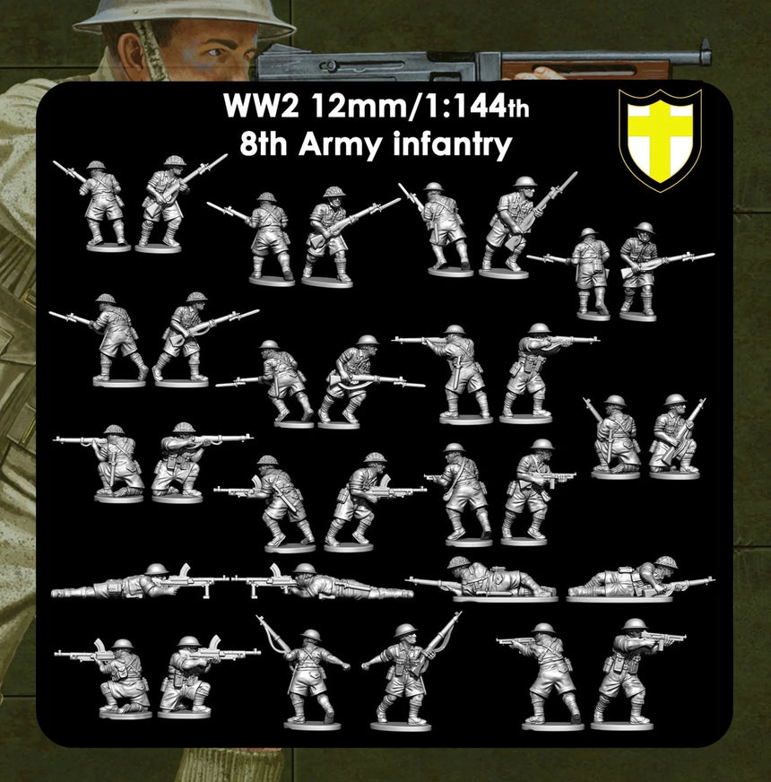 British 8th Army Infantry 12mm - Infanterie - Victrix - VG12033