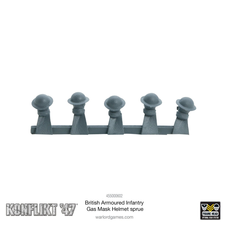 British Armoured Infantry Gas mask helmet sprue - Warlord Games - 455000602a (2)