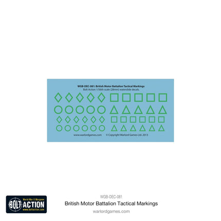 British Motor Battalion Taktische Markierungen