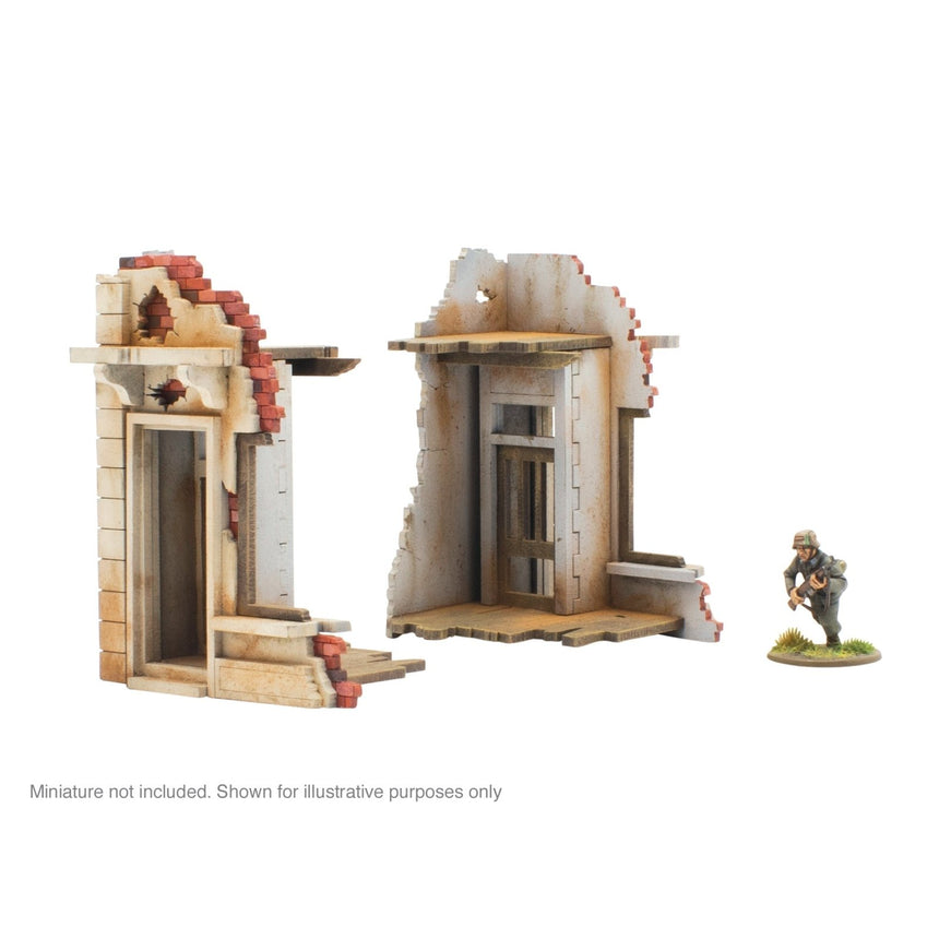 City in Ruins - Pair of Destroyed Building Ends