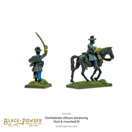 Confederate Officers Advancing (Foot & Mounted) B - Sonder - /Einzelmodelle - Warlord Games - 303214067