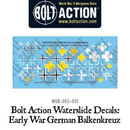 Early War German Balkenkreuz decal sheet