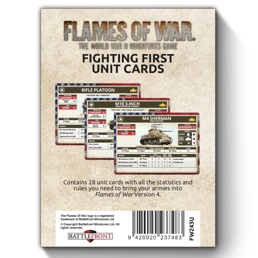 Fighting First Unit Cards