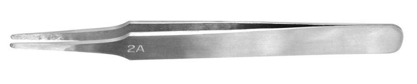 Flat Rounded Stainless Steel Tweezers - Pinzette flach (120 mm) - Vallejo - T12007