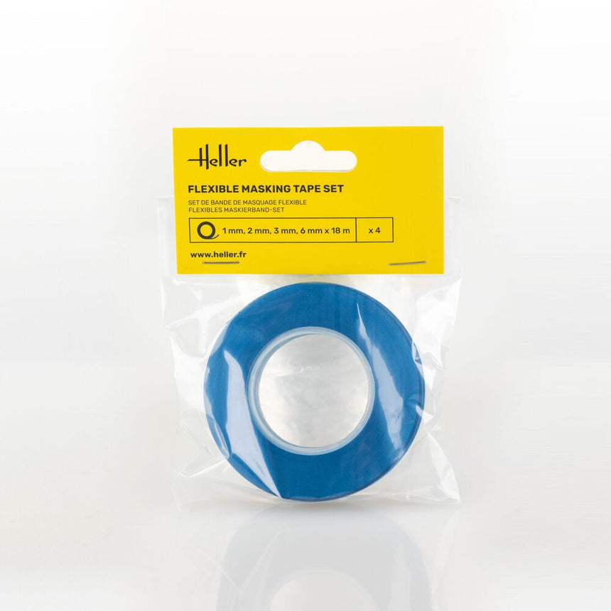 Flexible masking tape set (1, 2, 3, 6 mm x 18 m) - Werkzeug - Heller - 99014