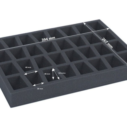 Foam tray for 32 miniatures on 40mm bases - Safe & Sound