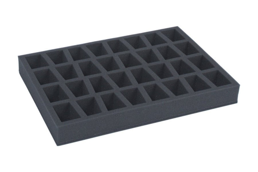 Foam tray for 32 miniatures on 40mm bases - Safe & Sound