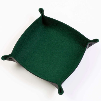 Forest Green Felt Folding Dice Tray - Zubehör - all rolled up - DTS-ARU-FDT-014