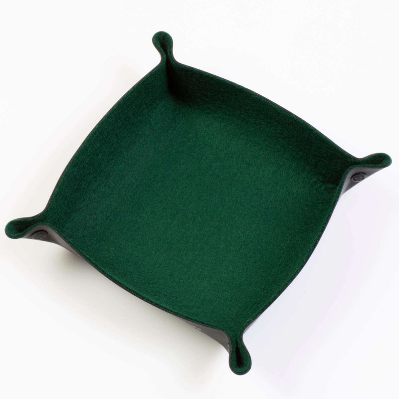 Forest Green Felt Folding Dice Tray - Zubehör - all rolled up - DTS-ARU-FDT-014