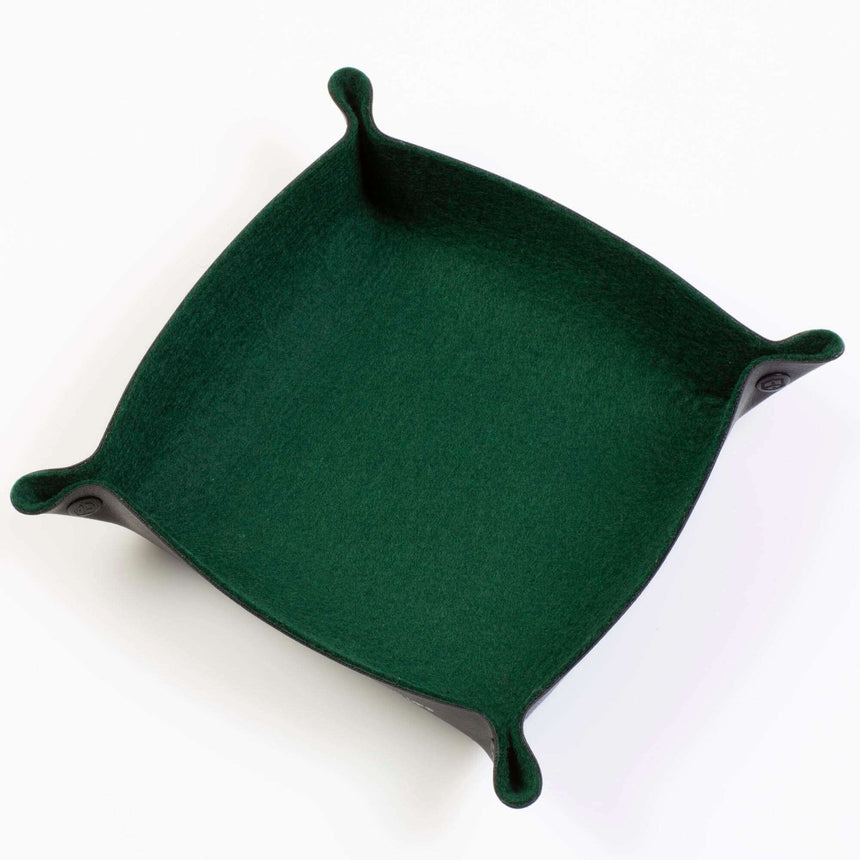 Forest Green Felt Folding Dice Tray - Zubehör - all rolled up - DTS-ARU-FDT-014