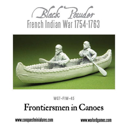 French-Indian War Frontiersmen in Canoe