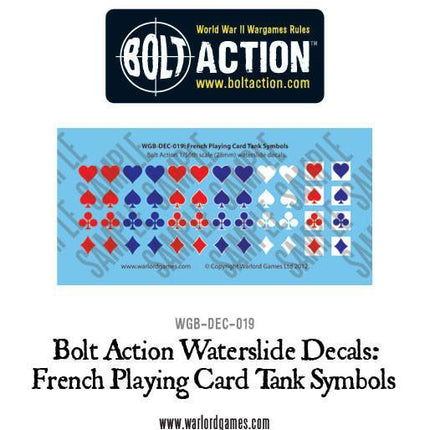 French Playing Card tank symbols decal sheet